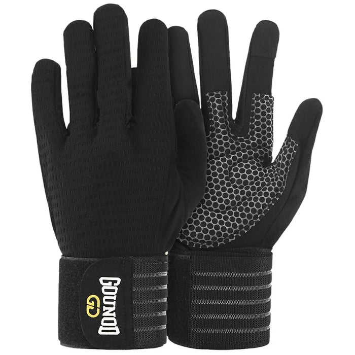 GOUNOD GL045 Full Finger Fitness Gloves Breathable Wrist Support Weightlifting Gloves Size S - 1
