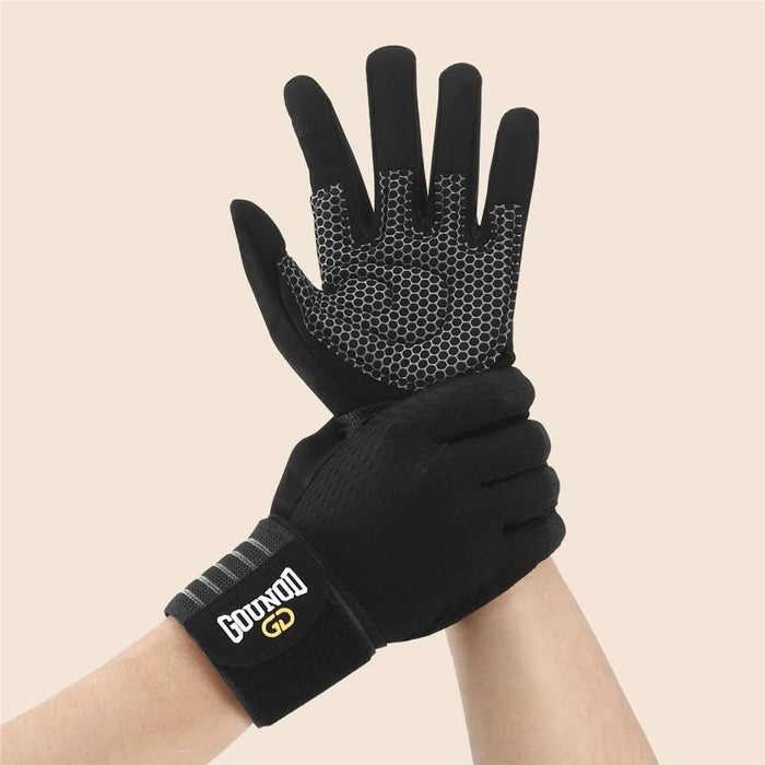 GOUNOD GL045 Full Finger Fitness Gloves Breathable Wrist Support Weightlifting Gloves Size M - 3