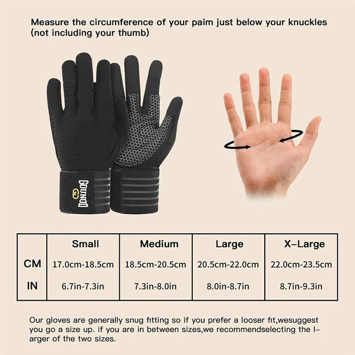 GOUNOD GL045 Full Finger Fitness Gloves Breathable Wrist Support Weightlifting Gloves Size L - 5