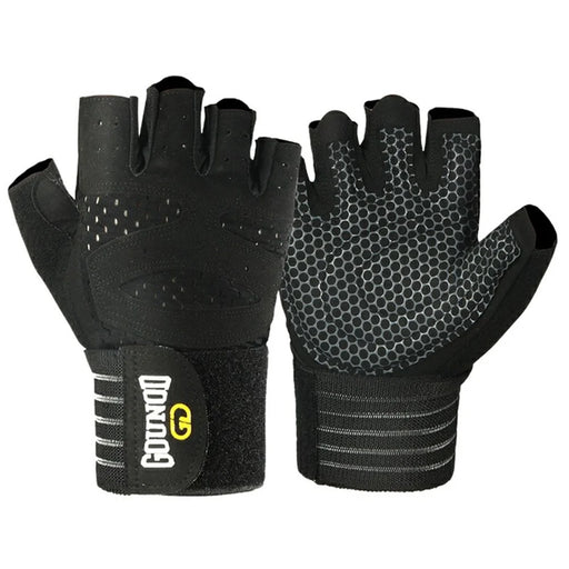 GOUNOD GL040 Non Slip Weightlifting Gloves Breathable Half Finger Fitness Gloves Size M - Black - 1
