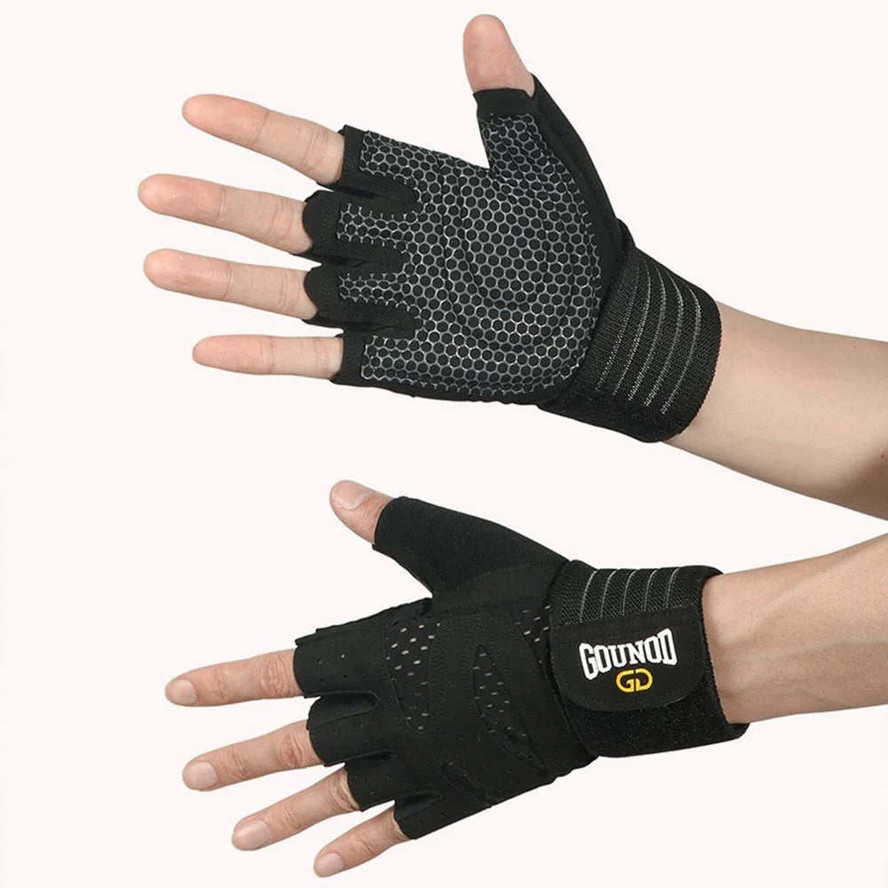 GOUNOD GL040 Non Slip Weightlifting Gloves Breathable Half Finger Fitness Gloves Size M - Black - 3