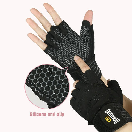 GOUNOD GL040 Non Slip Weightlifting Gloves Breathable Half Finger Fitness Gloves Size S - Black - 2