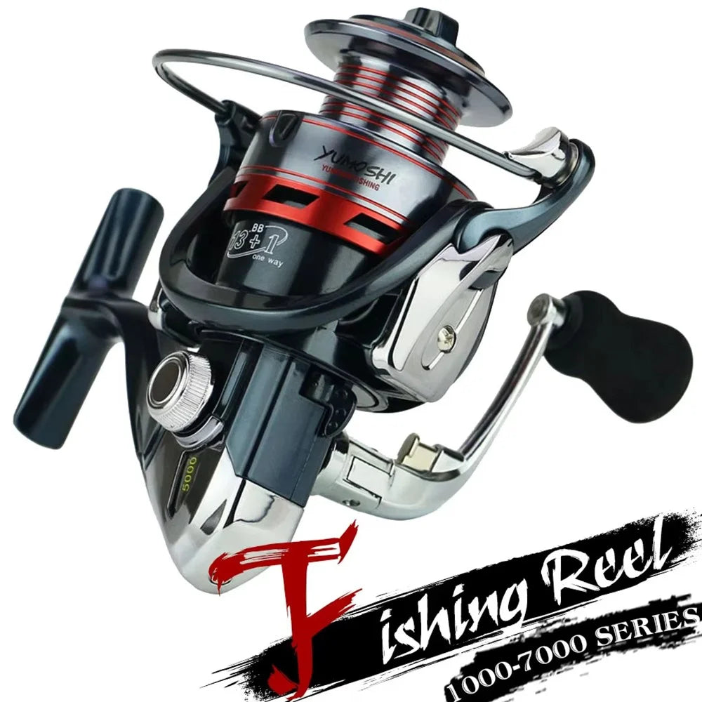 YUMOSHI XS2000 Metal Rocker Arm Spinning Reel Gapless 14BB Outdoor Fishing Reel - 2