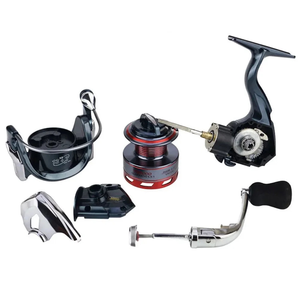 YUMOSHI XS2000 Metal Rocker Arm Spinning Reel Gapless 14BB Outdoor Fishing Reel - 6