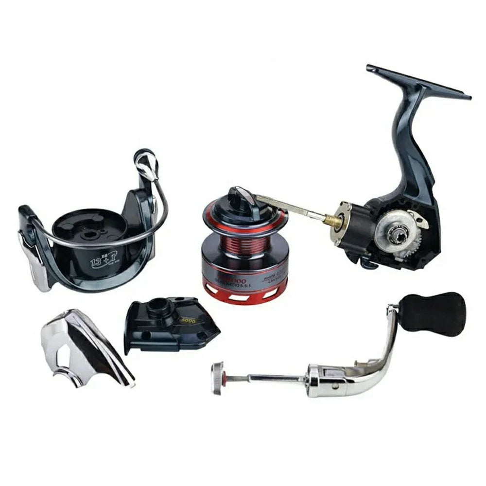YUMOSHI XS5000 Metal Rocker Arm Spinning Reel Gapless 14BB Outdoor Fishing Reel - 5