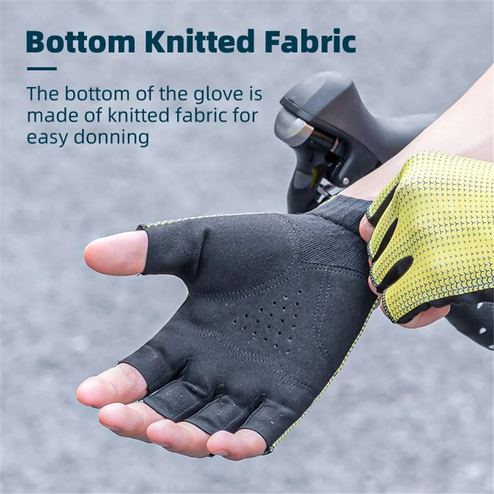 ROCKBROS 1 Pair Bike Cycling Half Finger Gloves Unisex Anti-skid Breathable Bicycle Gloves - S - 3