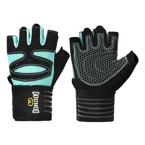 GOUNOD GL040 1 Pair Fitness Gloves for Adults L Size Half Finger Workout Weightlifting Gloves - Blue - 1