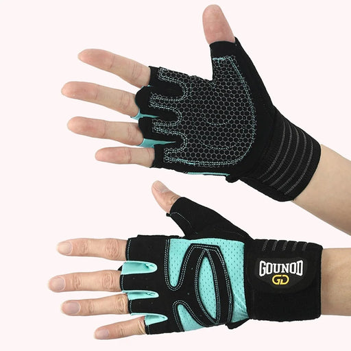 GOUNOD GL040 1 Pair Fitness Gloves for Adults L Size Half Finger Workout Weightlifting Gloves - Blue - 2