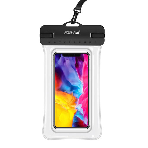 PICTET.FINO RH14 IPX8 Waterproof Bag Thick Airbag TPU Touch Screen Case for Phone within 8.2 Inch - Black - 1