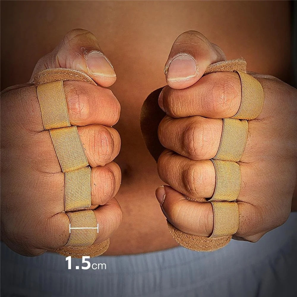 VILICO A0140 Pull Ups Grip Pads Cowhide Leather Palm Guard Fitness Gloves for Weightlifting - Brown - 6