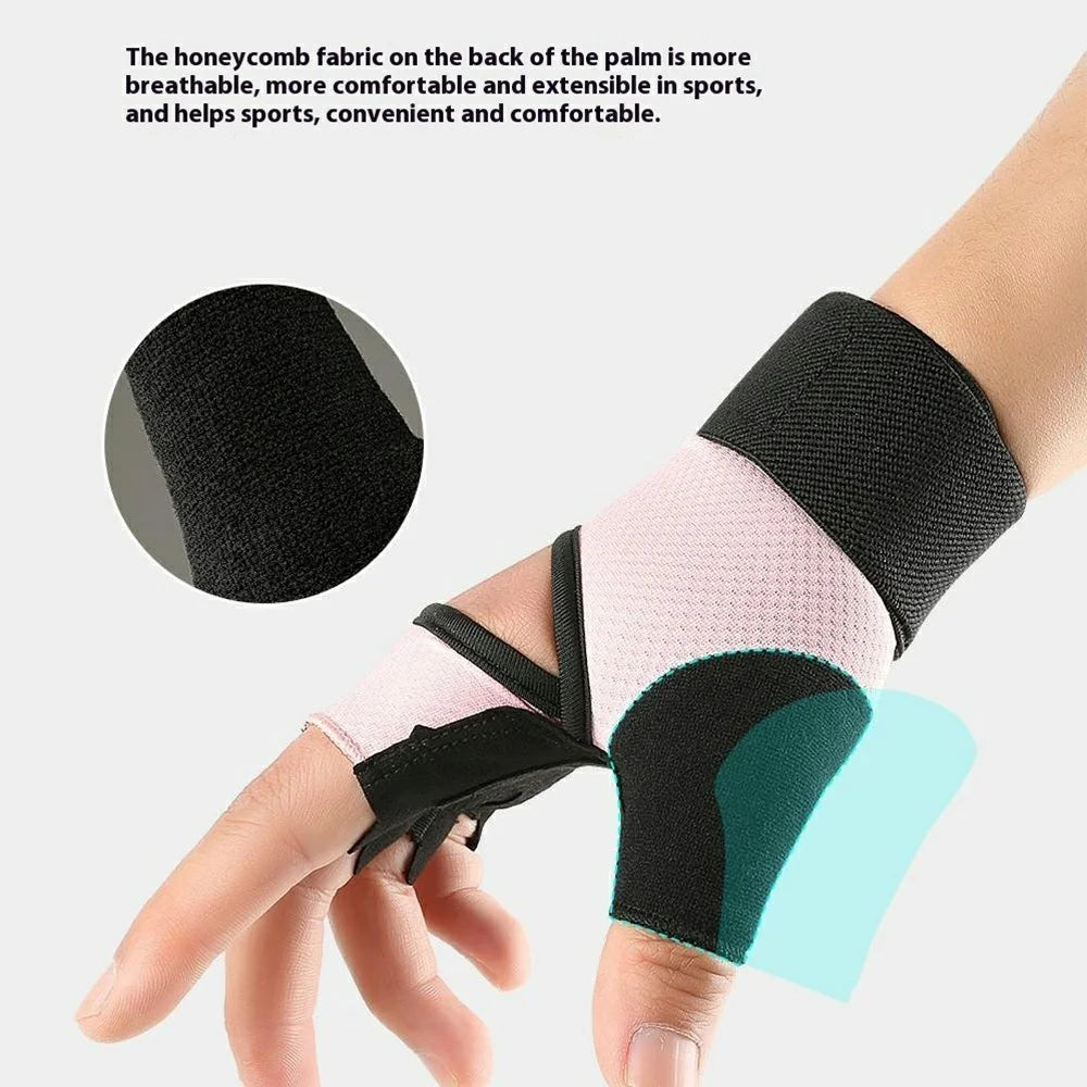VILICO A0134 1 Pair Anti Slip Half Finger Workout Gloves Breathable Training Sports Gloves - Pink / S - 2