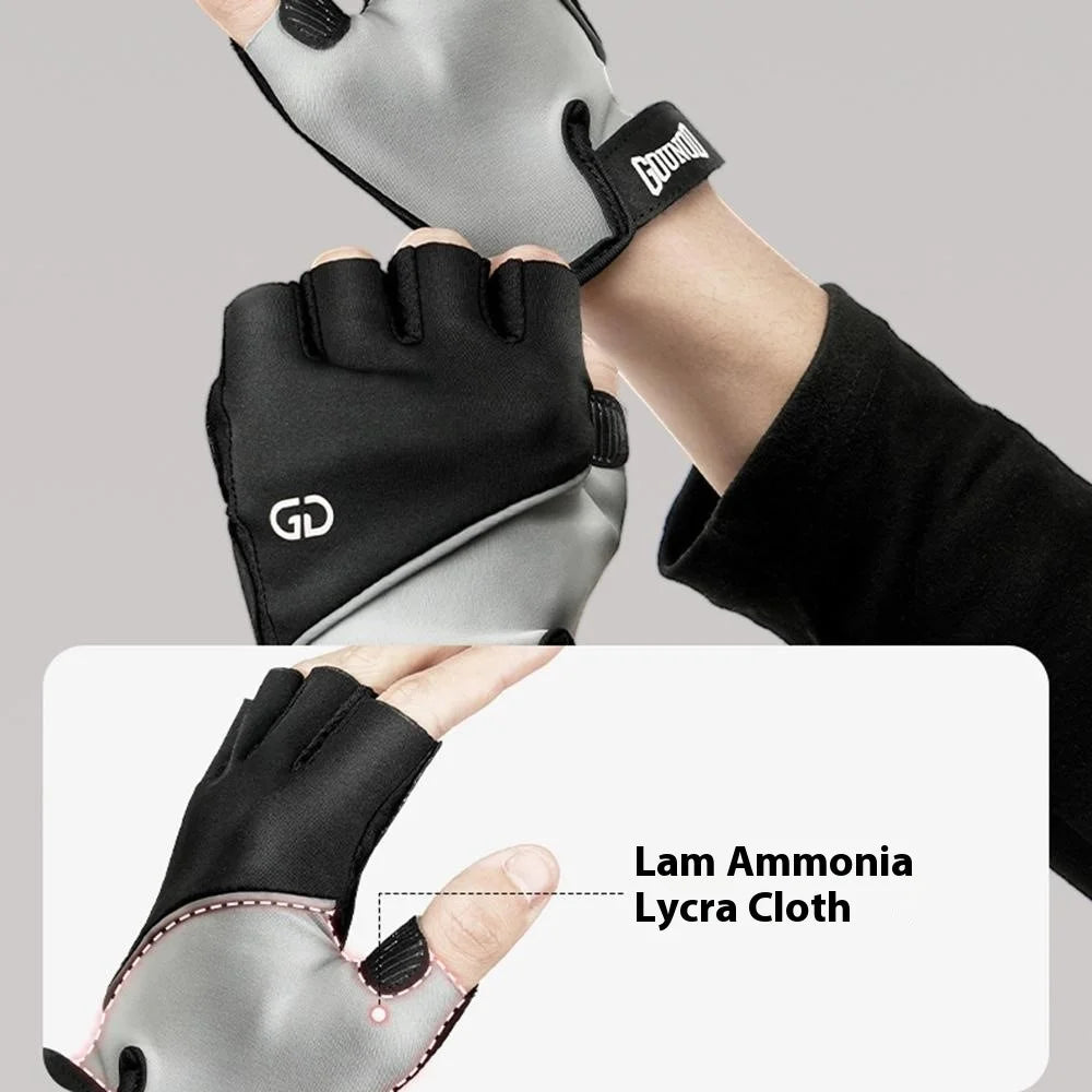 GOUNOD GL068 Shock Absorbing Cycling Gloves for Outdoor Sports Breathable Half Finger Mittens - Grey / S - 5