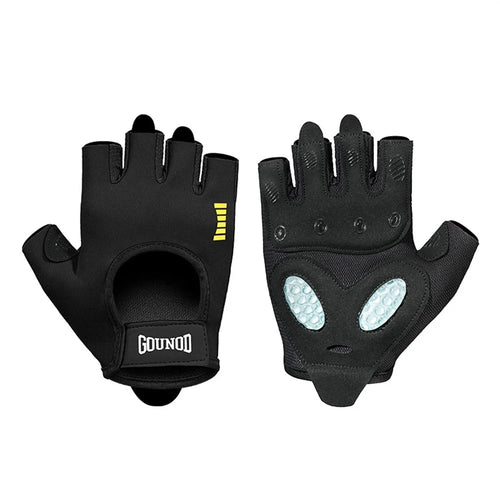 GOUNOD GL069 Shock Absorbing Cycling Gloves for Outdoor Sports Open Back Half Finger Mittens - Black / S - 1