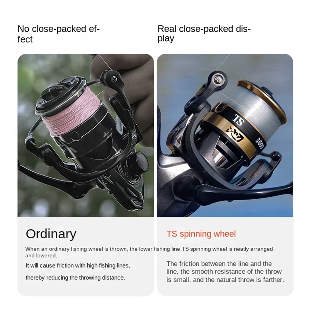 CHIREN TS3000 Fishing Reel High Density Line Winding Gapless Metal Waterproof Long Casting Fishing Wheel - 4