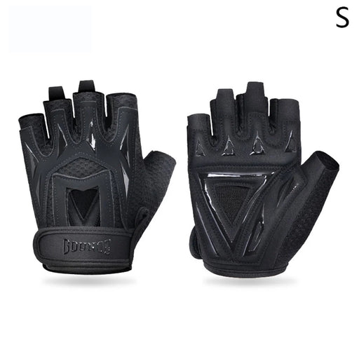 GOUNOD GL002 1 Pair Anti Slip Workout Gloves Shock Absorption Fitness Half Finger Gloves - Black / S - 1