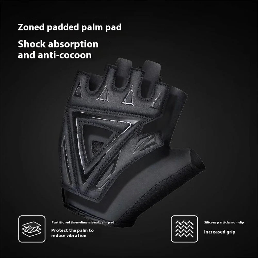 GOUNOD GL002 1 Pair Anti Slip Workout Gloves Shock Absorption Fitness Half Finger Gloves - Black / S - 4