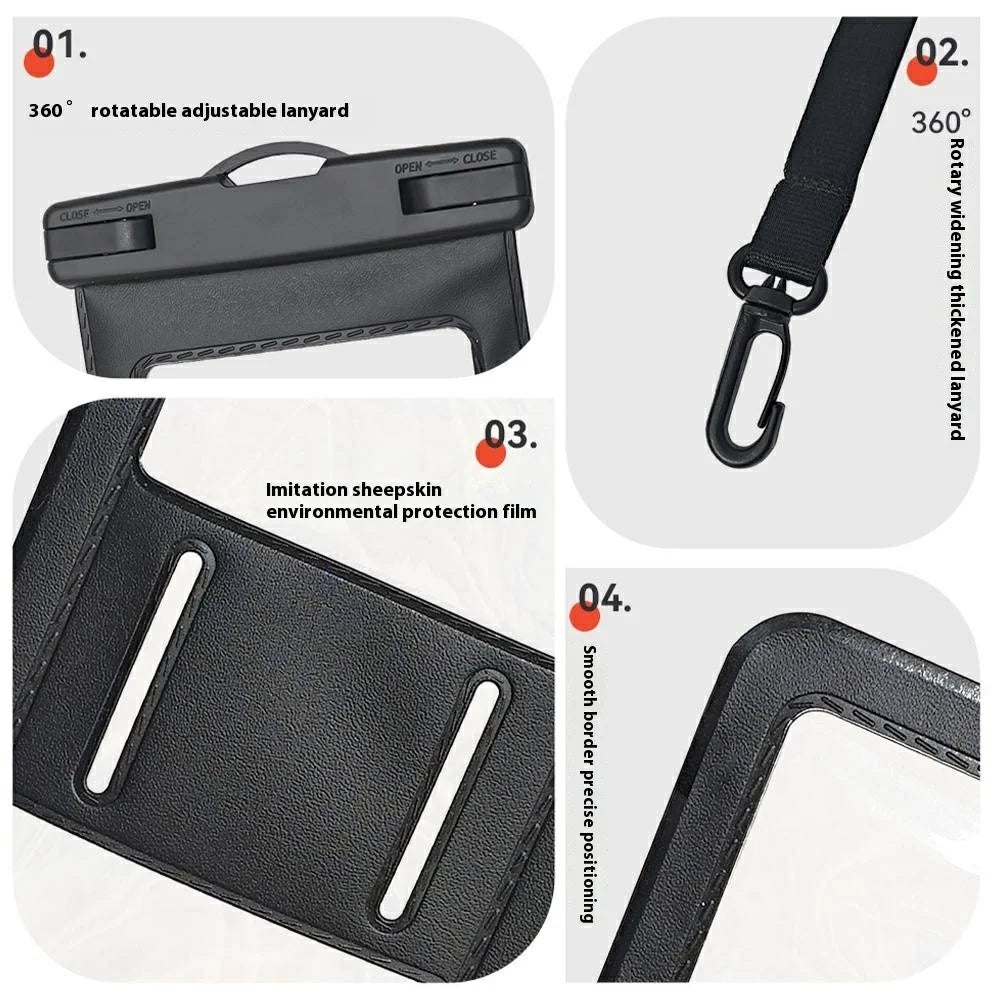 Waterproof Phone Pouch with Handy Strap for Swimming Below 7.2 Inch Smartphones IPX8 Water Resistant Bag - Black - 4