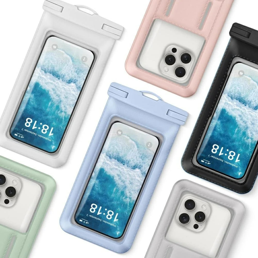 Waterproof Phone Pouch with Handy Strap for Swimming Below 7.2 Inch Smartphones IPX8 Water Resistant Bag - Black - 5