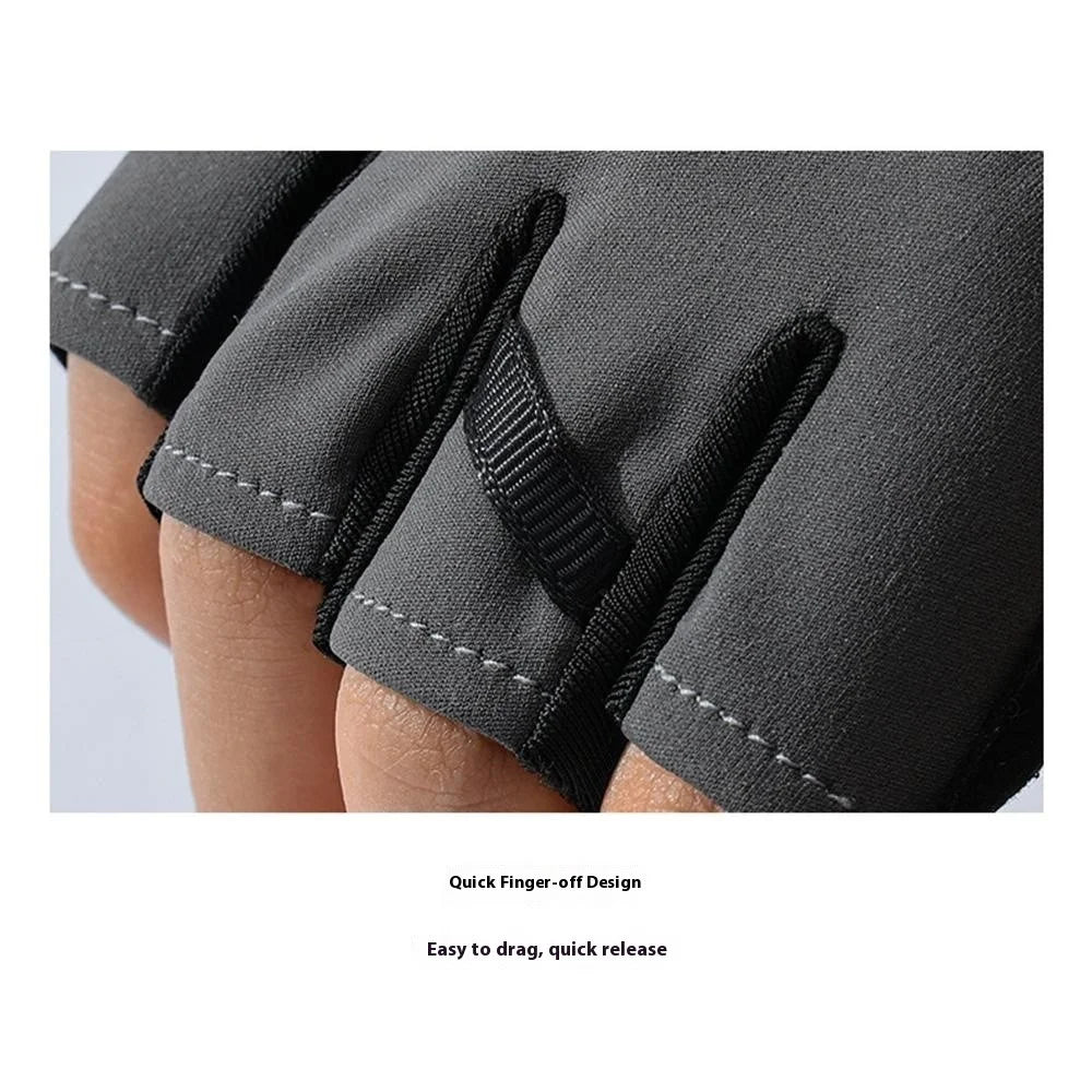 GOLOVEJOY XG85 1 Pair Fitness Cycling Hiking Summer Half Finger Gloves Anti Slip Breathable Workout Gloves - Black / L - 4