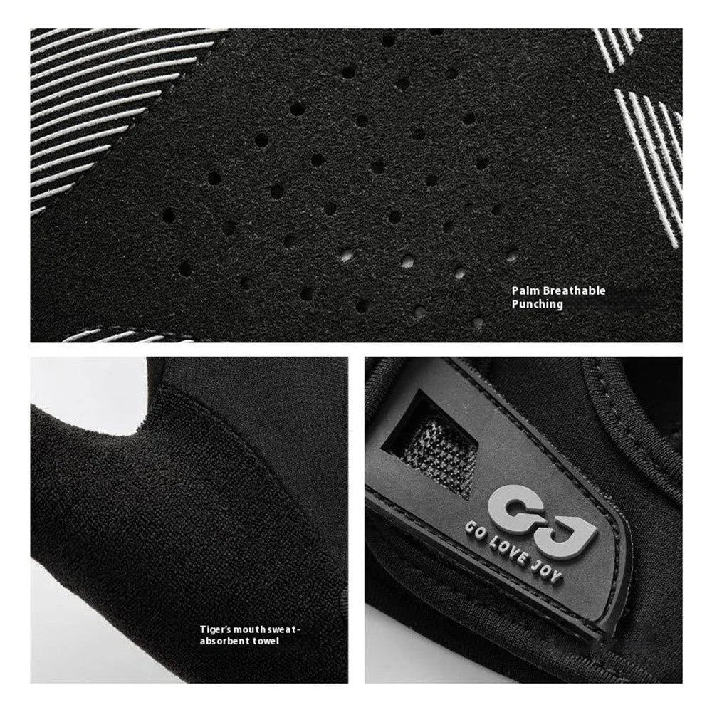 GOLOVEJOY XG86 Shock Absorption Fitness Gloves Non Slip Workout Training Half Finger Mittens - Black / M - 4