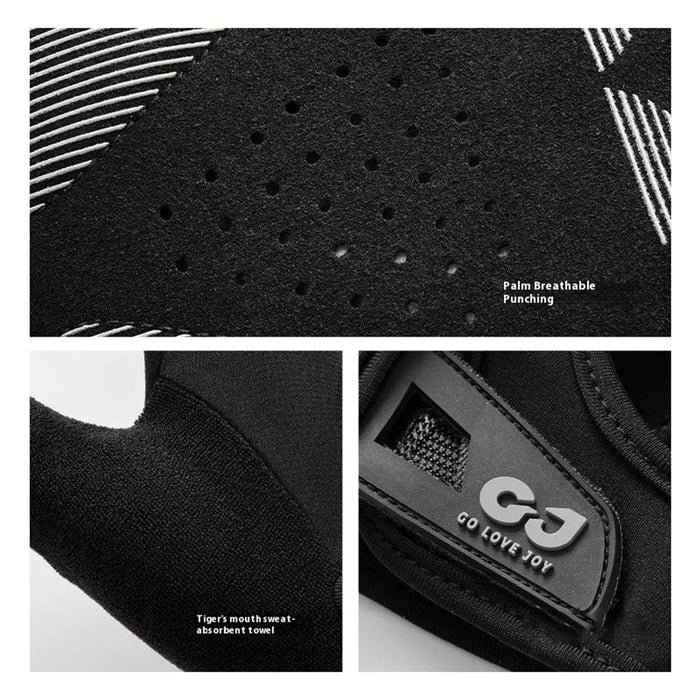 GOLOVEJOY XG86 Shock Absorption Fitness Gloves Non Slip Workout Training Half Finger Mittens - Black / M - 4