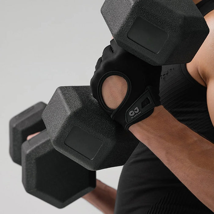 GOLOVEJOY XG86 Shock Absorption Fitness Gloves Non Slip Workout Training Half Finger Mittens - Black / M - 5