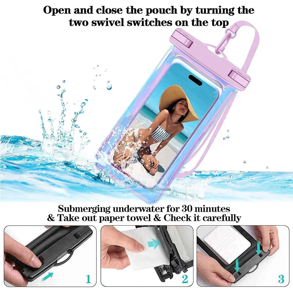 Waterproof Phone Case for Swimming / Diving / Floating Touchscreen Compatible Up To 7.5 Inch Devices IPX8 Rated - 5