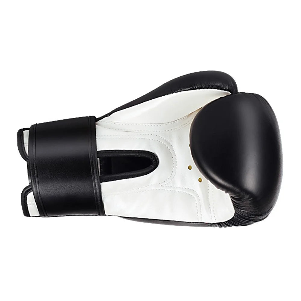 AIBEIJIAN 10oz For Teenager Sports Boxing Gloves Muay Thai MMA Training Workout Kickboxing PU Mitts - Black - 3