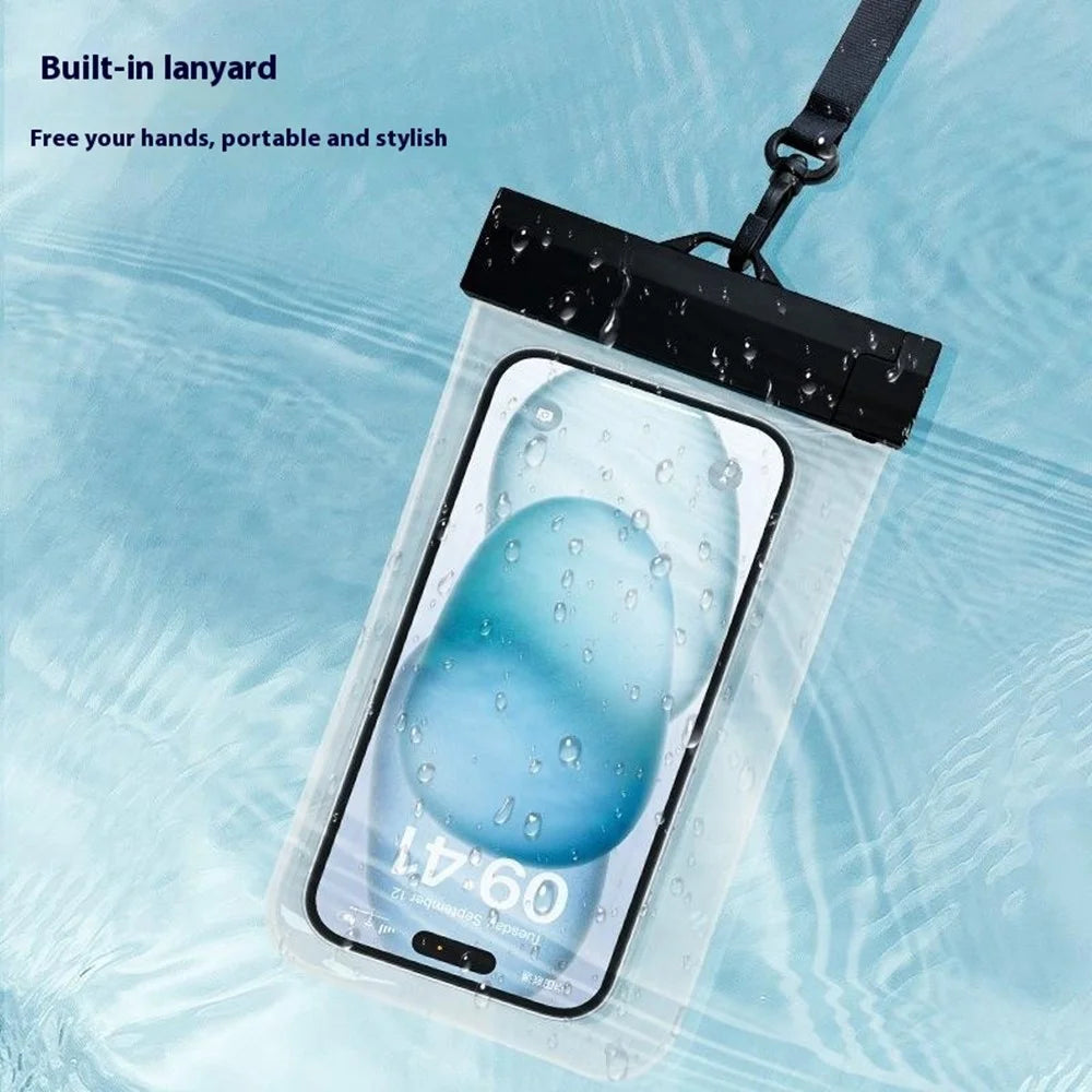 Sliding Rail TPU Waterproof Case for Up To 7.2 Inches Phones Dry Bag Touch Sensitive HD Camera - Black - 3