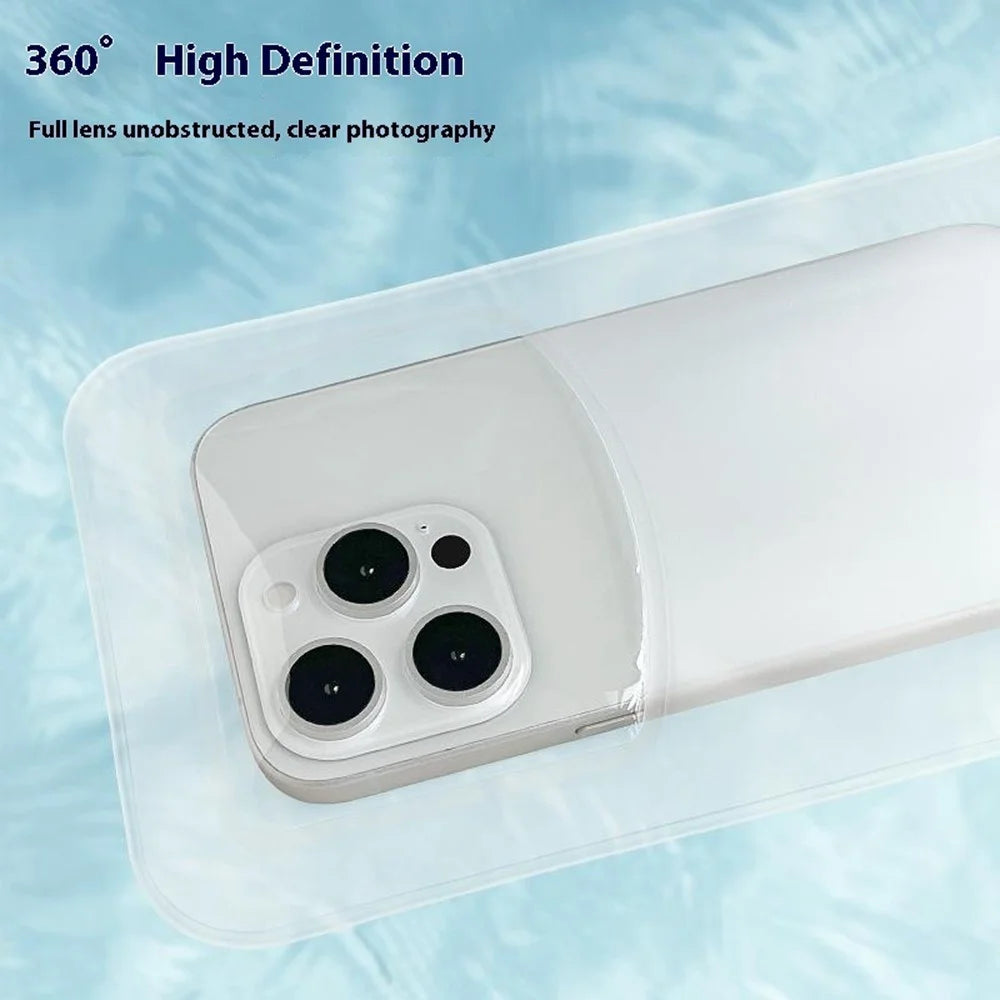 Sliding Rail TPU Waterproof Case for Up To 7.2 Inches Phones Dry Bag Touch Sensitive HD Camera - Black - 5