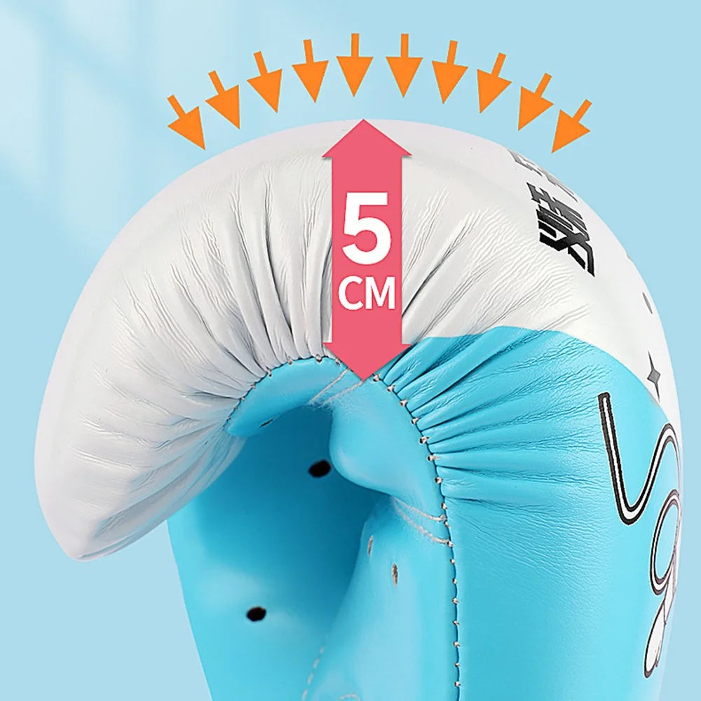 AIBEIJIAN 8oz PU Leather Kids Boxing Gloves for Fitness Classes / Boxing Bag Workouts / Sparring - Blue - 3