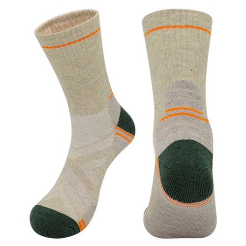 PORFIN 1Pair Wool Ski Socks for Women Warm Thick Hiking Trekking Socks Breathable Moisture Wicking - Camel Green / M / 34-38 - 1