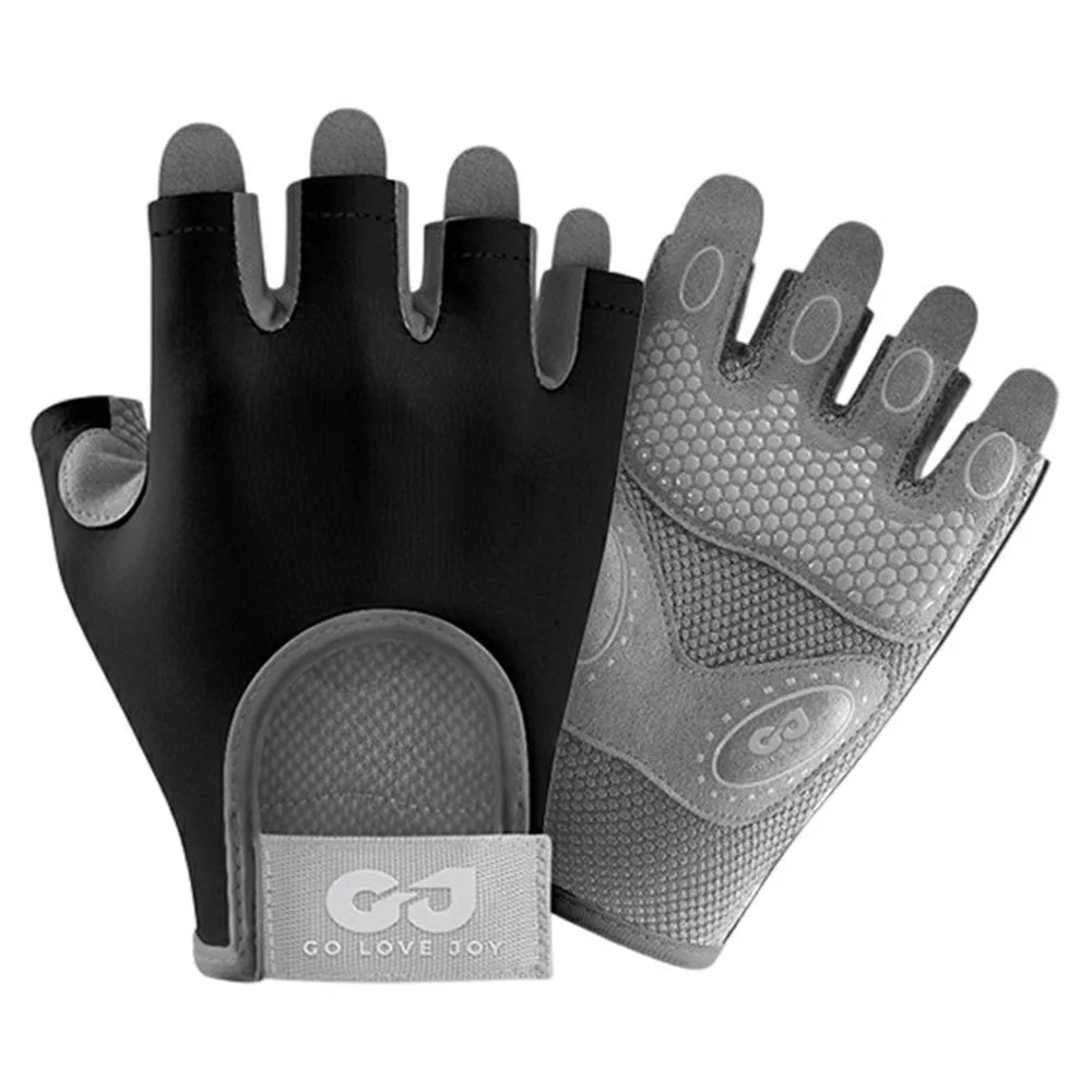 GOLOVEJOY XG66 Breathable Half Finger Gloves for Weightlifting Training Shock Absorbing Fitness Mittens - Black / S - 1