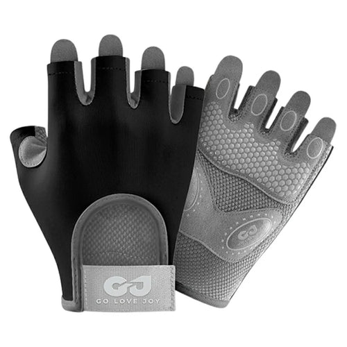 GOLOVEJOY XG66 Breathable Half Finger Gloves for Weightlifting Training Shock Absorbing Fitness Mittens - Black / S - 1