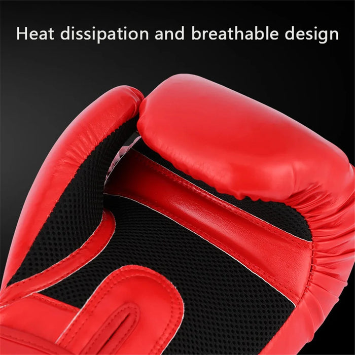 AIBEIJIAN 10oz Boxing Gloves for Teenager PU Training Gloves Punching Bag Kickboxing Mitts - Black - 3