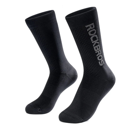 ROCKBROS Reflective Cycling Socks Anti Bacterial Moisture Wicking Mid Calf Socks for Men Women - Black/S - 1