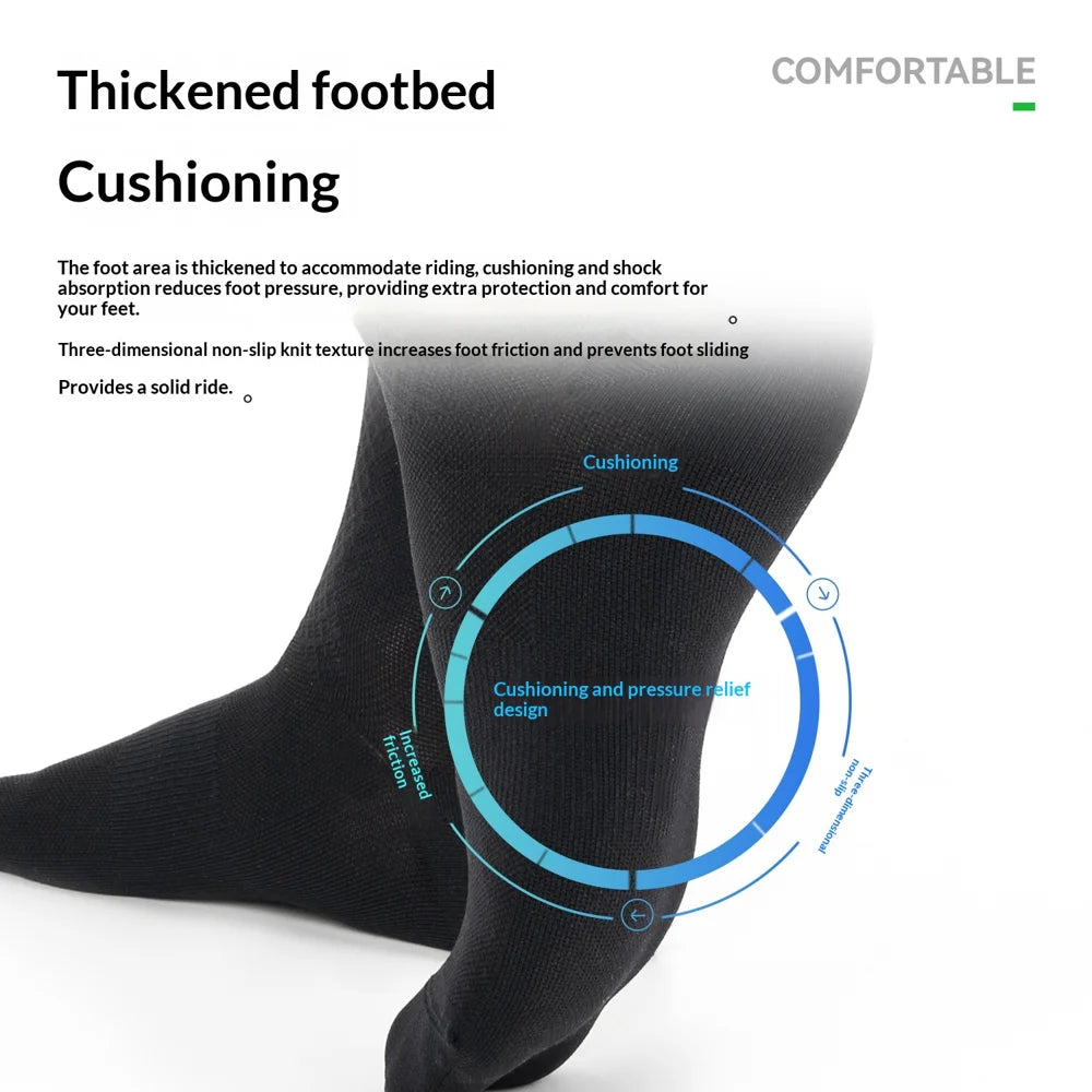 ROCKBROS Reflective Cycling Socks Anti Bacterial Moisture Wicking Mid Calf Socks for Men Women - Black/S - 4