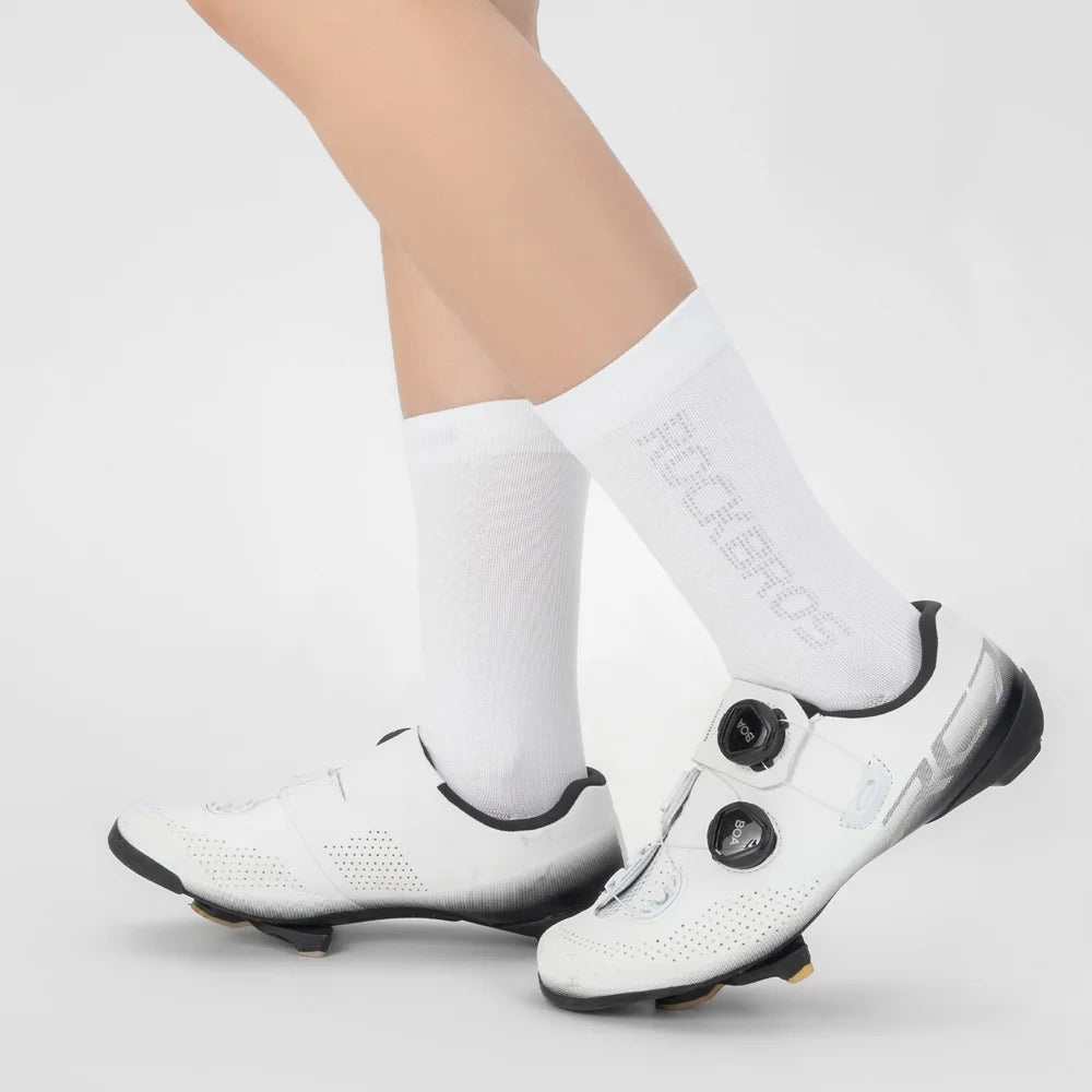 ROCKBROS Reflective Cycling Socks Anti Bacterial Moisture Wicking Mid Calf Socks for Men Women - Black/S - 5