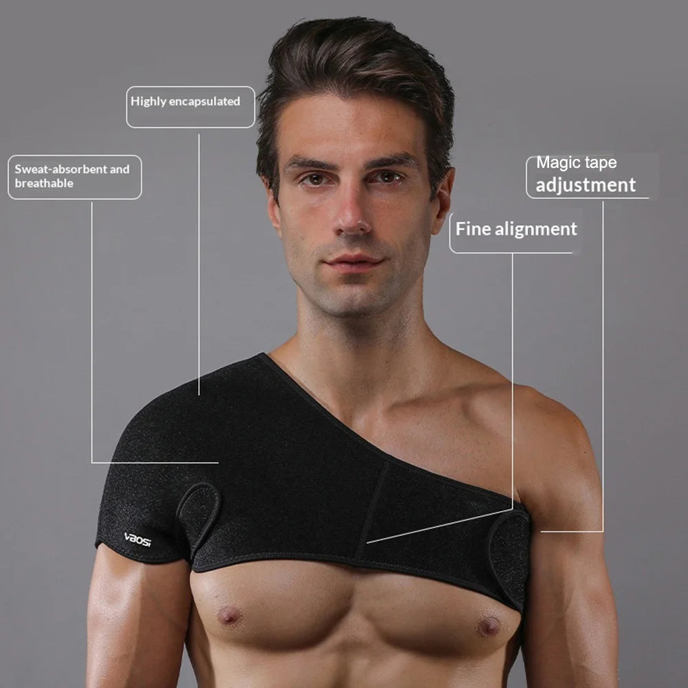 VBOSI 9138V Single Shoulder Support Adjustable Sports Shoulder Brace for Basketball Fitness - Black - 3