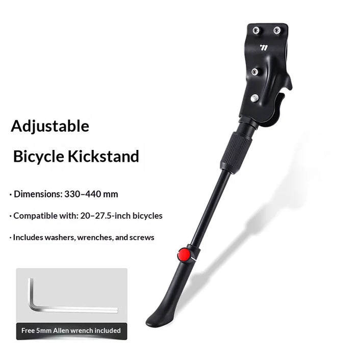 WEST BIKING YP0712048 Metal Adjustable Bike Kickstand 30kg Load for Mountain Road Bicycle - Black - 2