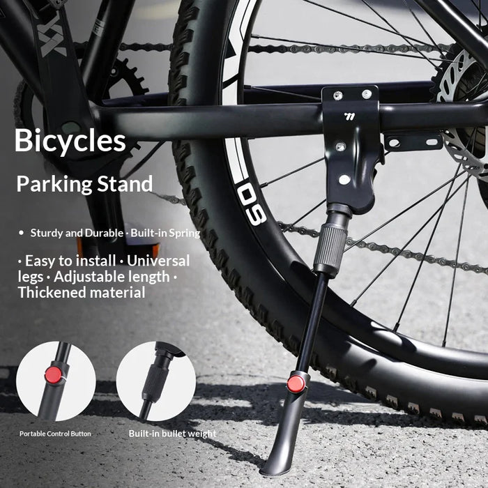 WEST BIKING YP0712048 Metal Adjustable Bike Kickstand 30kg Load for Mountain Road Bicycle - Black - 3
