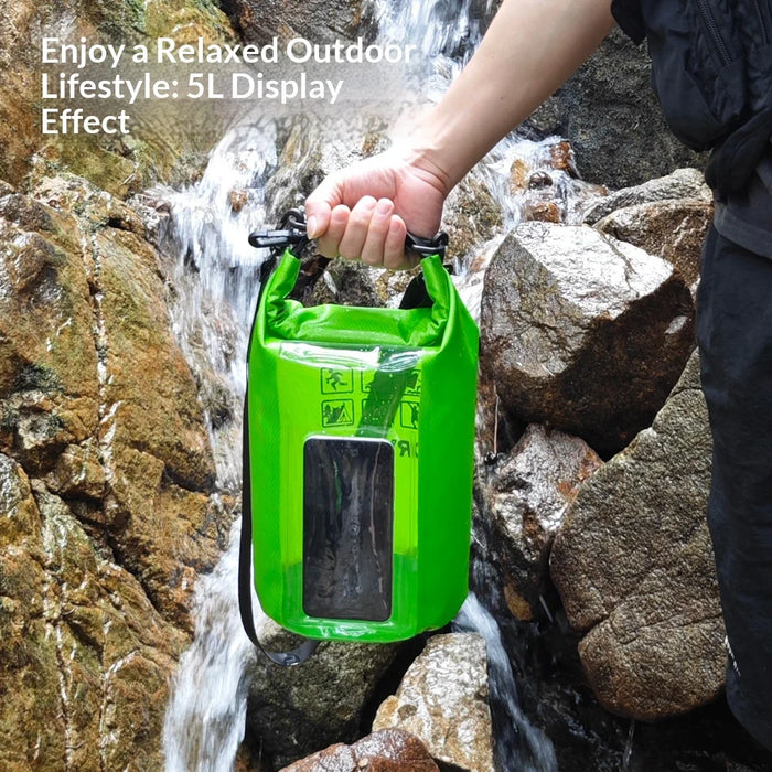 2L IPX8 Waterproof Touchscreen Phone Pouch for Swimming Drifting Dry Bag with Shoulder Strap - Black - 6