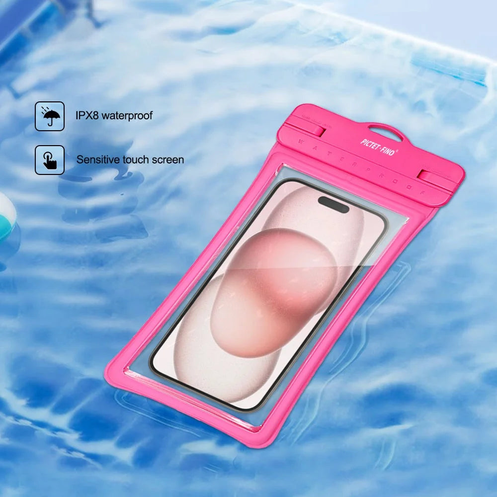 PICTET.FINO RH26 RH26 Phone IPX8 Waterproof Bag 30m Underwater Diving TPU Phone Case - Black - 4