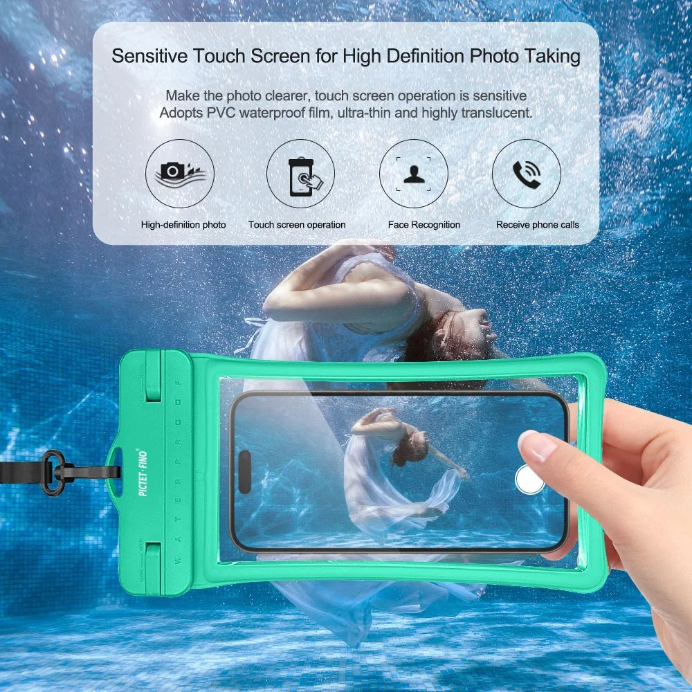 PICTET.FINO RH26 RH26 Phone IPX8 Waterproof Bag 30m Underwater Diving TPU Phone Case - Black - 5