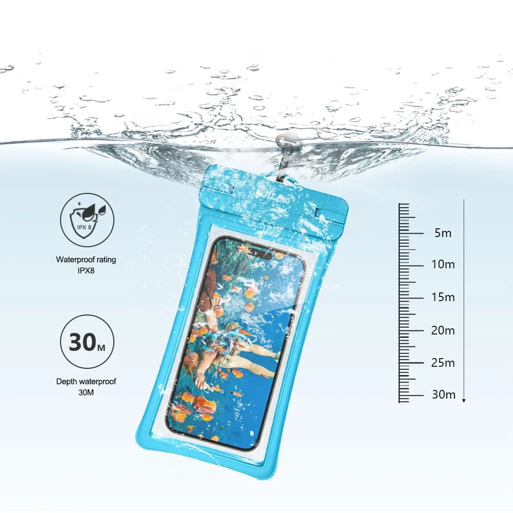 PICTET.FINO RH26 RH26 Phone IPX8 Waterproof Bag 30m Underwater Diving TPU Phone Case - Black - 6