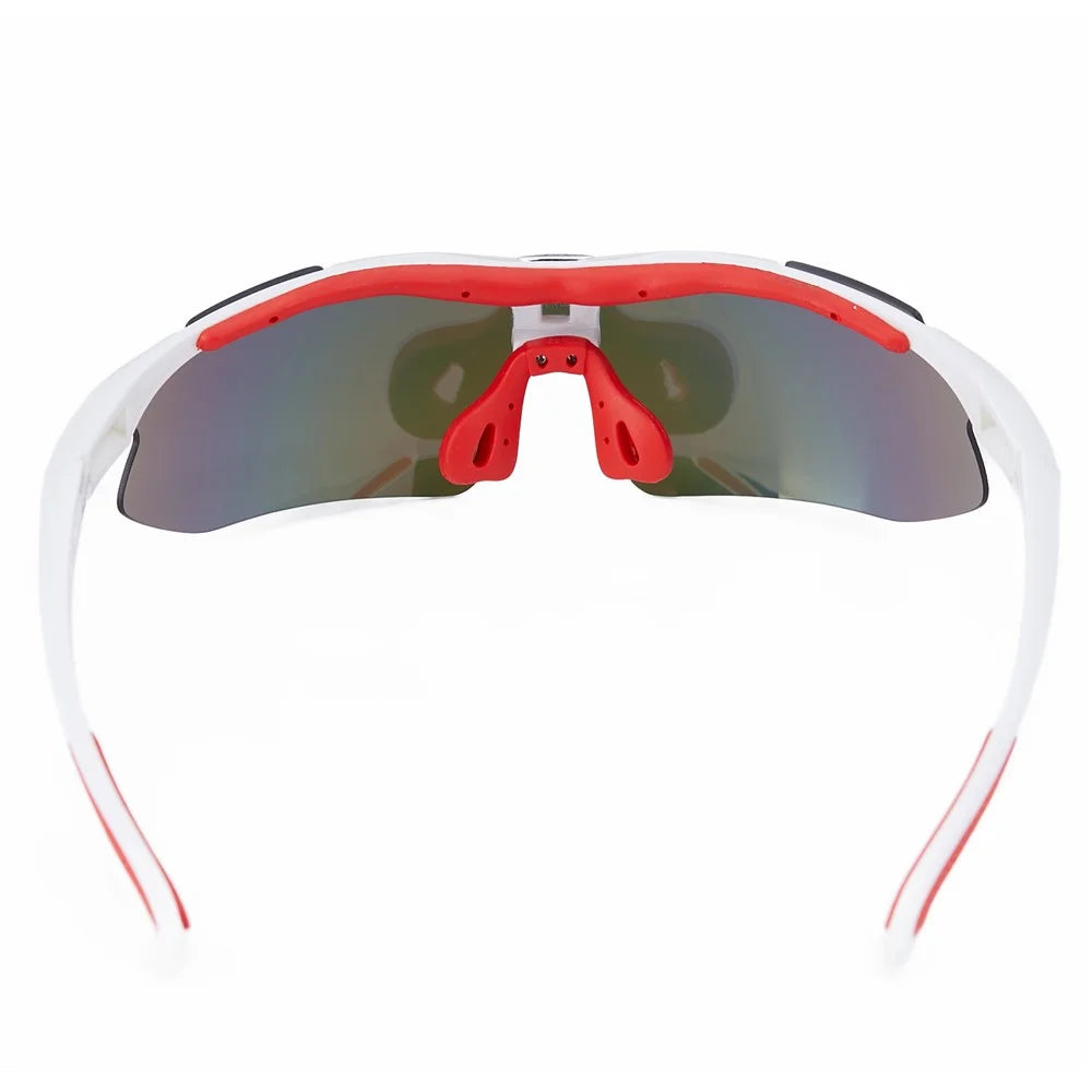 WEST BIKING UV400 Protection Outdoor Sports Cycling Glasses - White Frame/Blue Coated Lens - 6
