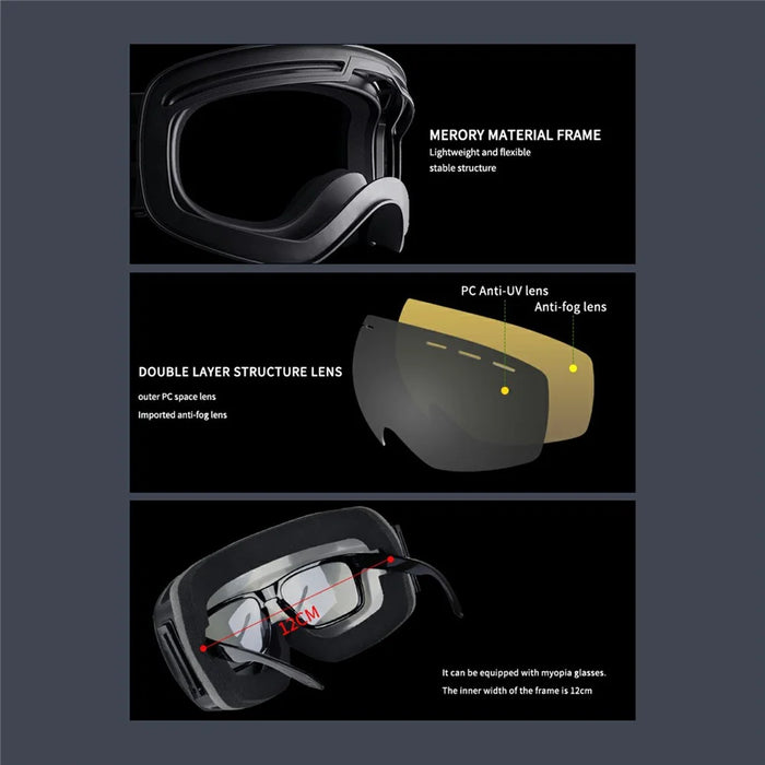 OBAOLAY H019 Double Layer Anti-fog Ski Goggles Windproof Sandproof Ski Glasses with Storage Box - Style A - 4