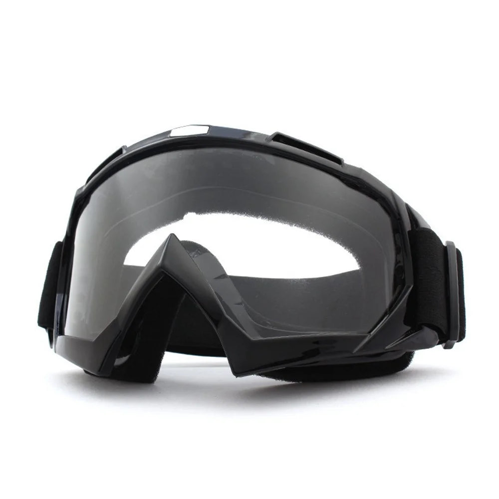 Outdoor Goggles PC Lens UV Protection Windproof Anti-Impact Glasses for Cycling Skiing Climbing Fishing - Black Frame / Transparent Lens - 1