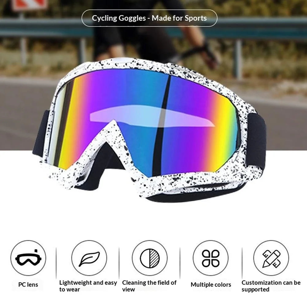 Outdoor Goggles PC Lens UV Protection Windproof Anti-Impact Glasses for Cycling Skiing Climbing Fishing - Black Frame / Transparent Lens - 2