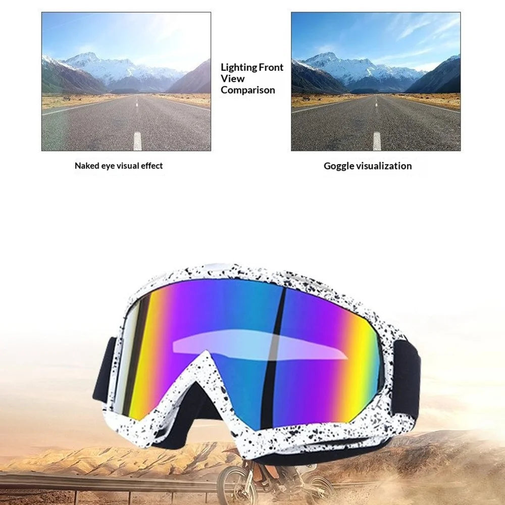 Outdoor Goggles PC Lens UV Protection Windproof Anti-Impact Glasses for Cycling Skiing Climbing Fishing - Black Frame / Transparent Lens - 3